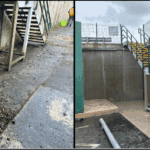 Pressure washing concrete in Birmingham – clean and restored surface.