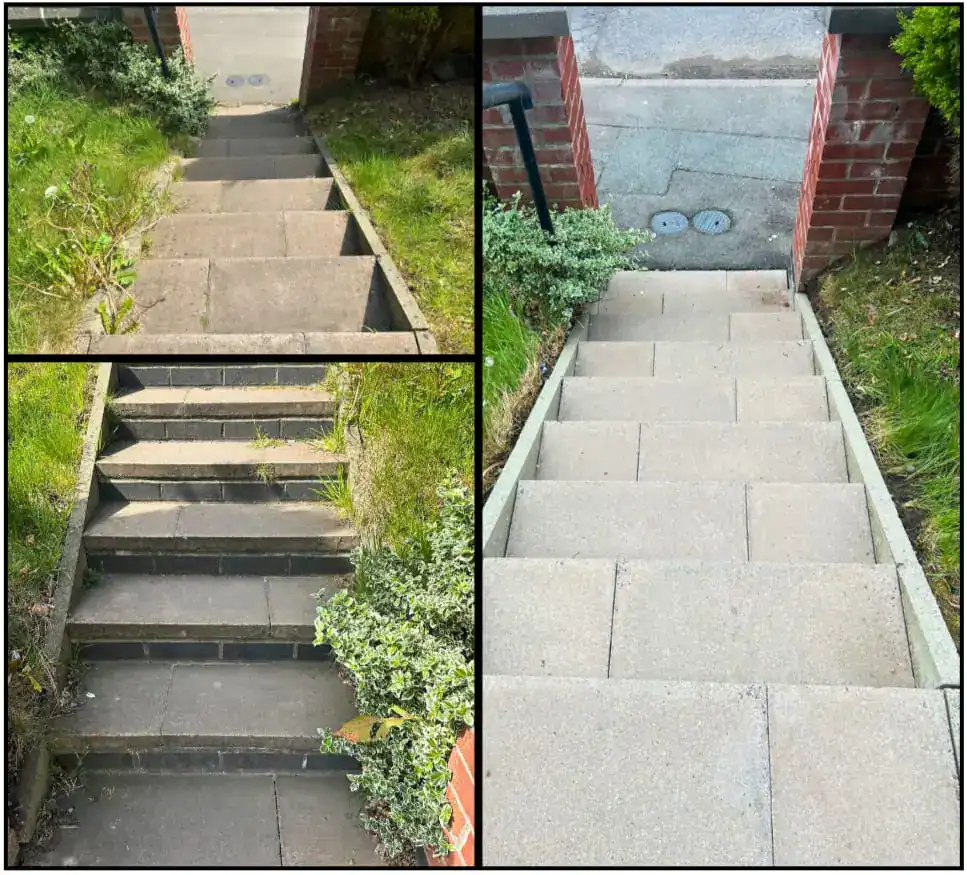 Jet washing tarmac driveway