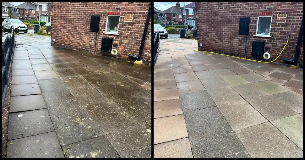 Driveway before pressure washing in ST3