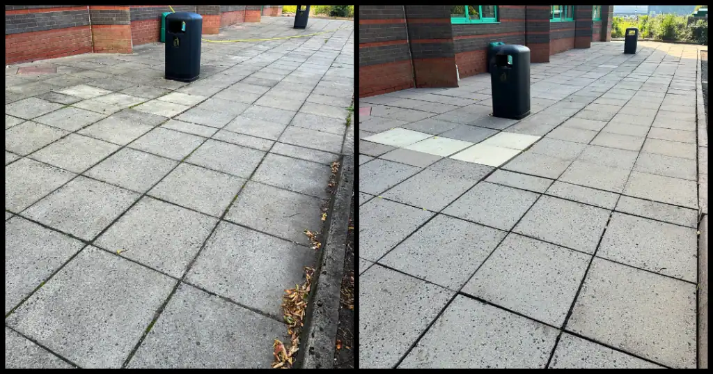 Patio after pressure washing in ST12