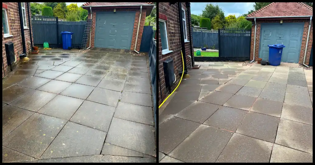 Driveway after pressure washing in ST7