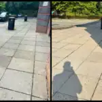 Pressure washing paved driveway in Stoke-on-Trent – clean and refreshed surface.