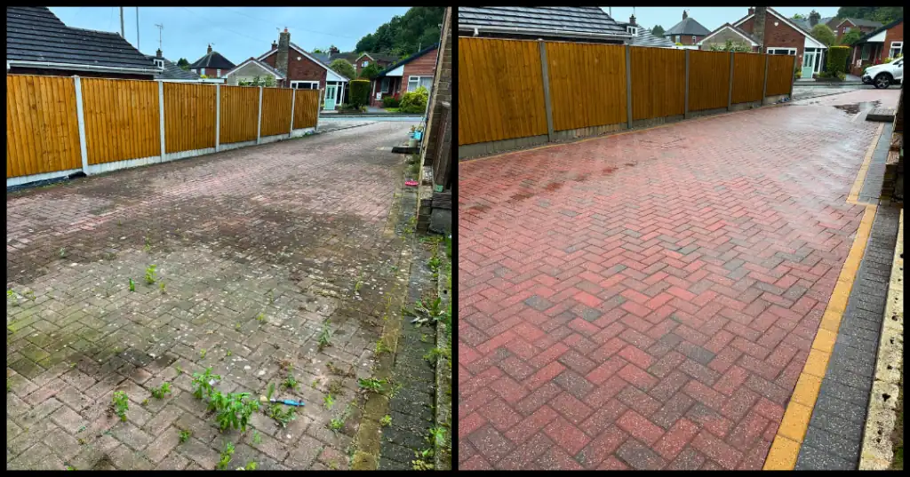 Driveway before pressure washing in ST2