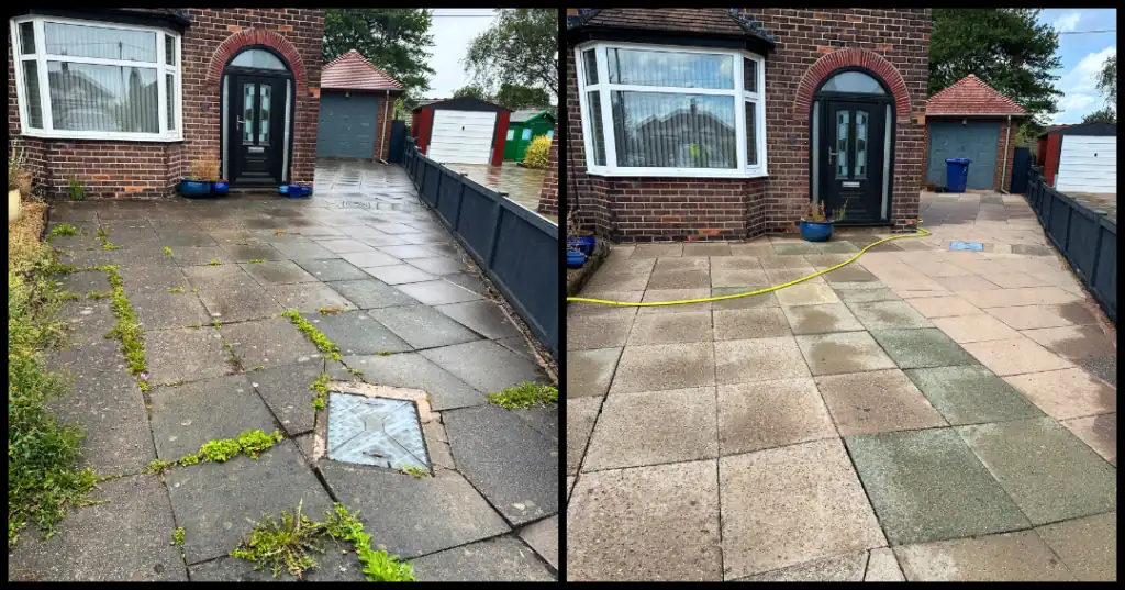 Driveway after pressure washing in ST8