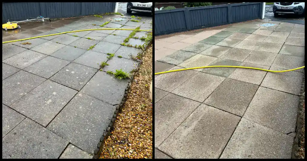 Driveway after pressure washing in ST18