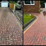 Pressure washing driveway in Stoke-on-Trent – restored and clean surface.