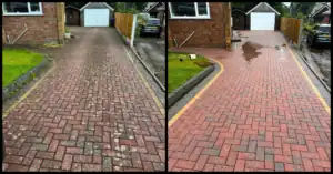 Jet washing a path in Staffordshire