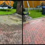 Pressure washing driveway in Stoke-on-Trent – restored clean surface.