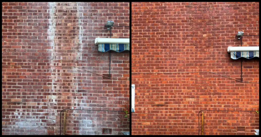 Before and after pressure washing by Williams Exterior Shine.