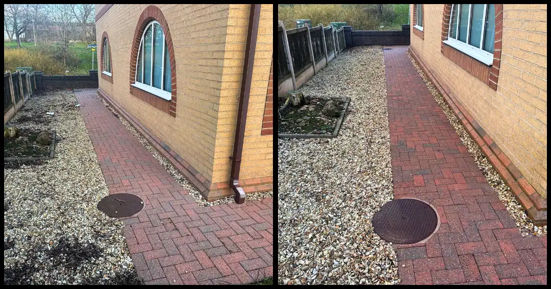 Jet washing driveway in Staffordshire