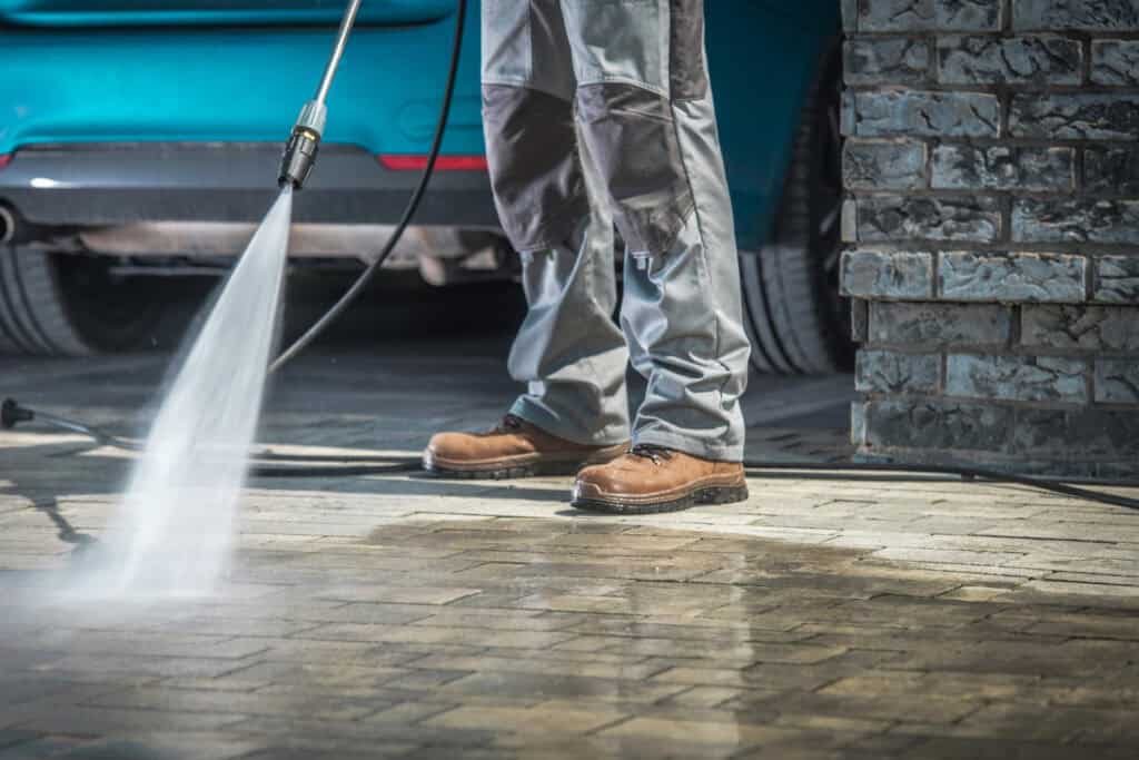 Pressure washing driveway in Stoke-on-Trent – Williams Exterior Shine.
