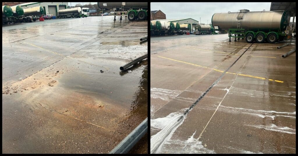 Pressure washing concrete in Stoke-on-Trent – restored and clean surface.