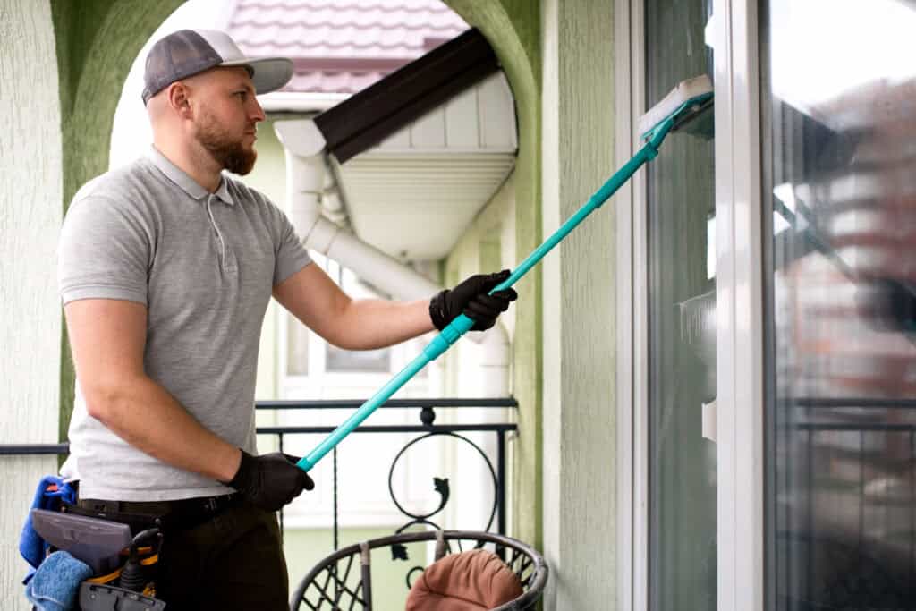 Pressure washing house exterior in Stoke-on-Trent – restored and clean finish.