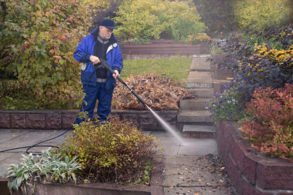 Pressure washing garden steps in Stoke-on-Trent – restoring cleanliness and appearance.