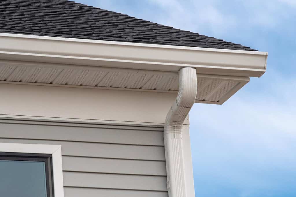 Gutter cleaning on house in Staffordshire – clean and clear.